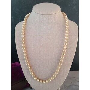 Vintage Faux Pearl Beaded Necklace, READ